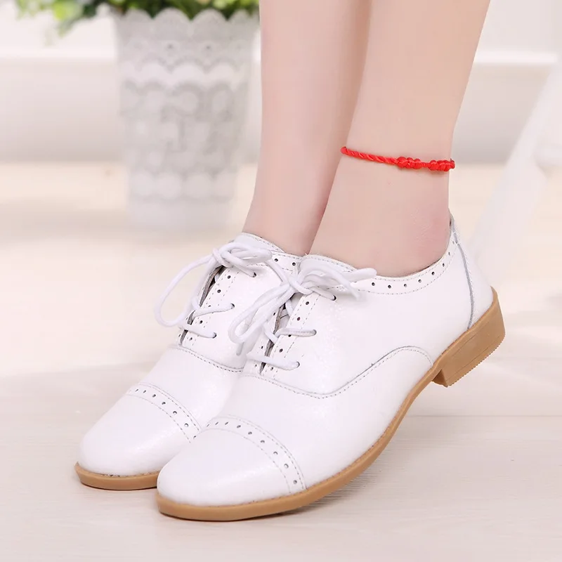 New hot shoes leather shoes white nurse shoes lace factory New hot shoes leather shoes white nurse shoes lace factory