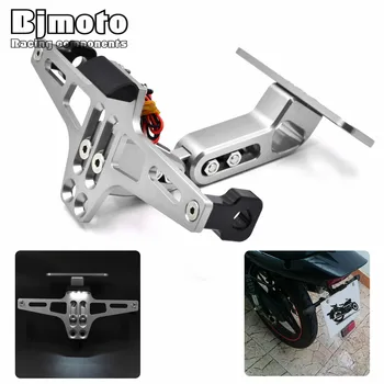 

Bjmoto bike Adjustable Angle Aluminum License Number Plate Holder Bracket For Yamaha R1 R6 R3 FZ1 FZ6 MT07 MT09 XJ6 Sprot Bikes