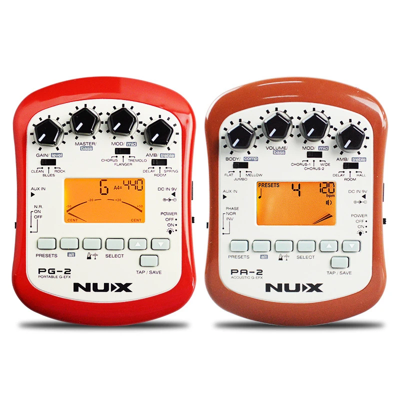 

NUX PG-2 Portable Electric Guitar Multi-Effects Pedal Processor with Tuner Metronome Built-in Noise Gate