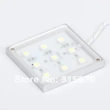Светодиодная лампа для шкафа 12 в 1,8 Вт теплый белый квадратной формы светодиодная подсветка 9 шт. 5050SMD Led Accent Light 5 шт./партия
