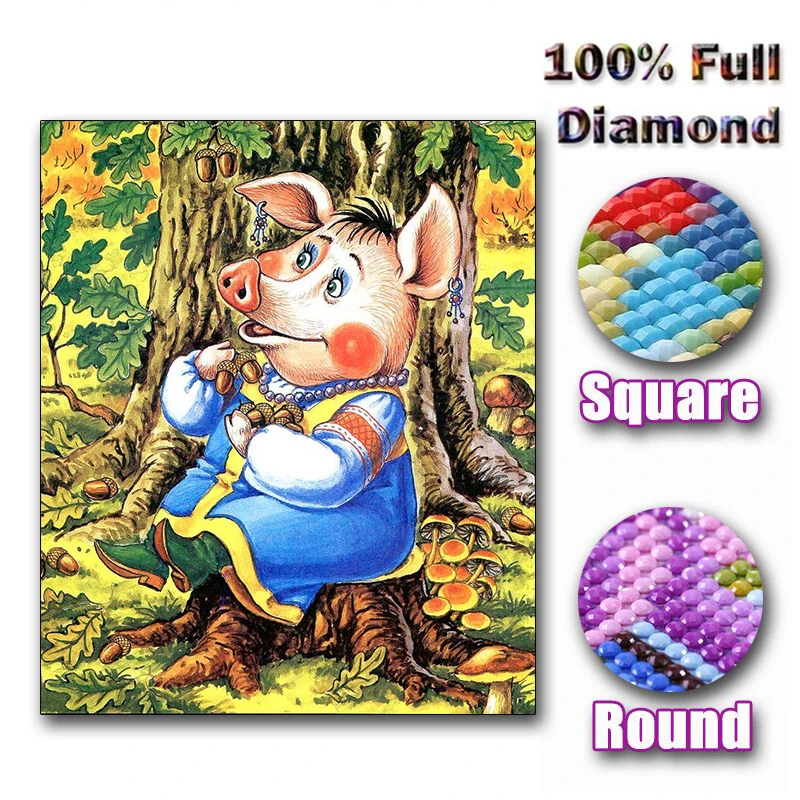 

Full Square/Round Drill 5D DIY Diamond Painting "Cute pig" Embroidery Cross Stitch 5D Home Decor art painting Gift