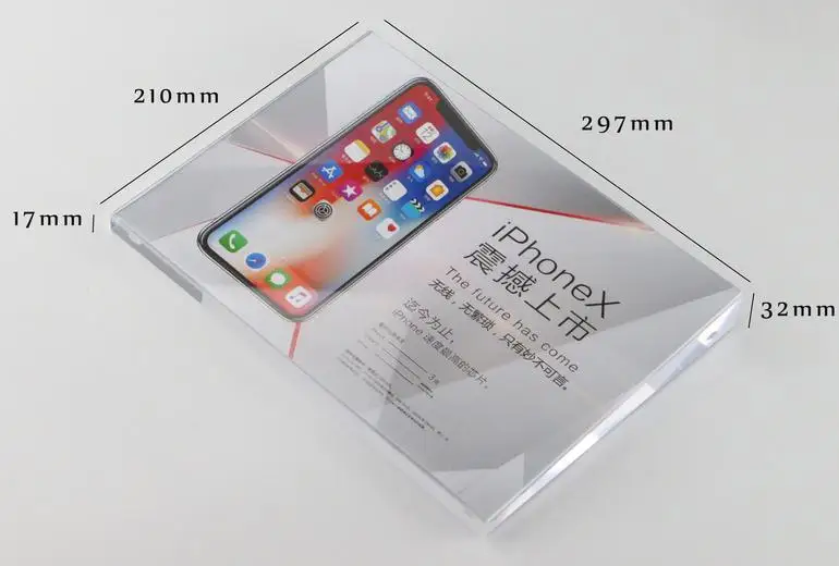 

A4 Acrylic Mobile Cellphone Info Price Tag Display Photo Frame A4 Beveled Square Desk Sign Holder Advertising Poster Display