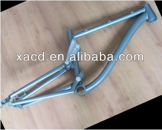 Flash Deal Titanium Full Suspension Bicycle Frames with Taper Head Tube Custom Titanium Suspension Bike Frame China MTB Suspension Bike 1