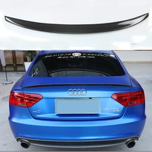 Для Audi A5 карбоновый спойлер заднего бампера 4-дверный седан 2009- S5 Стиль углеродное волокно Задняя Крышка багажника