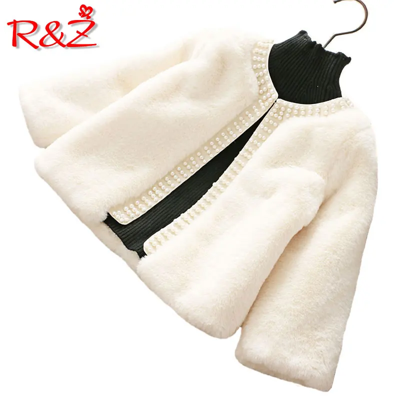 

R&Z children's jacket 2019 spring and autumn new fashion girls woolen coat children's woolen pocket long coat