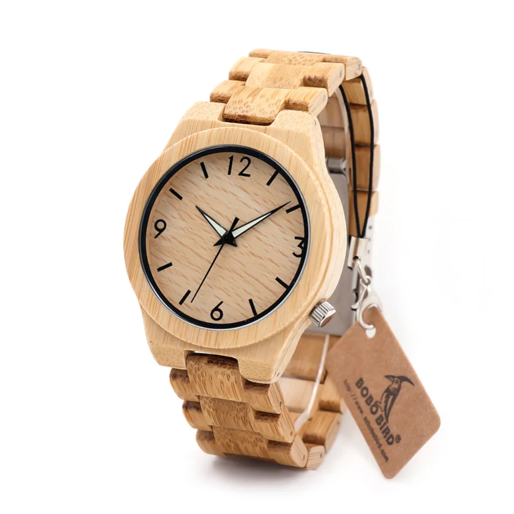 BOBO BIRD B22 Mens font b Wooden b font Bamboo font b Watch b font Japanese