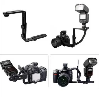 

Metal L-Shape Flash Bracket Flashlight Camera Holder Mount Quick Flip DSLR SLR