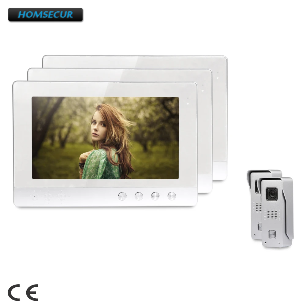 

HOMSECUR 10.1inch Video Door Intercom System with One Button Unlock for Home Security : XC002+XM101-S