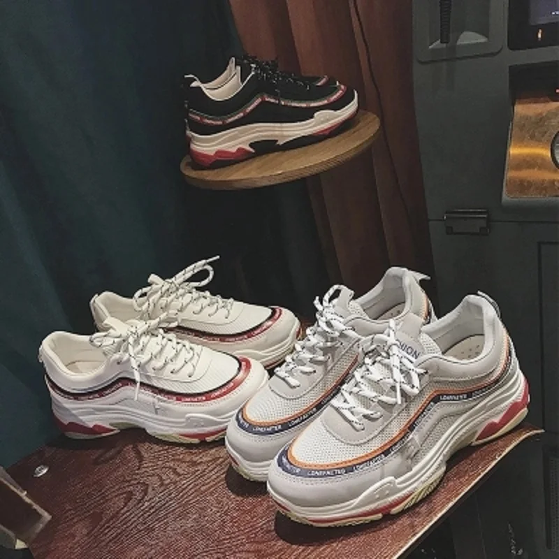 

2018 spring and autumn new Harajuku style sports running shoes wild thick bottom slope with street shooting casual shoes