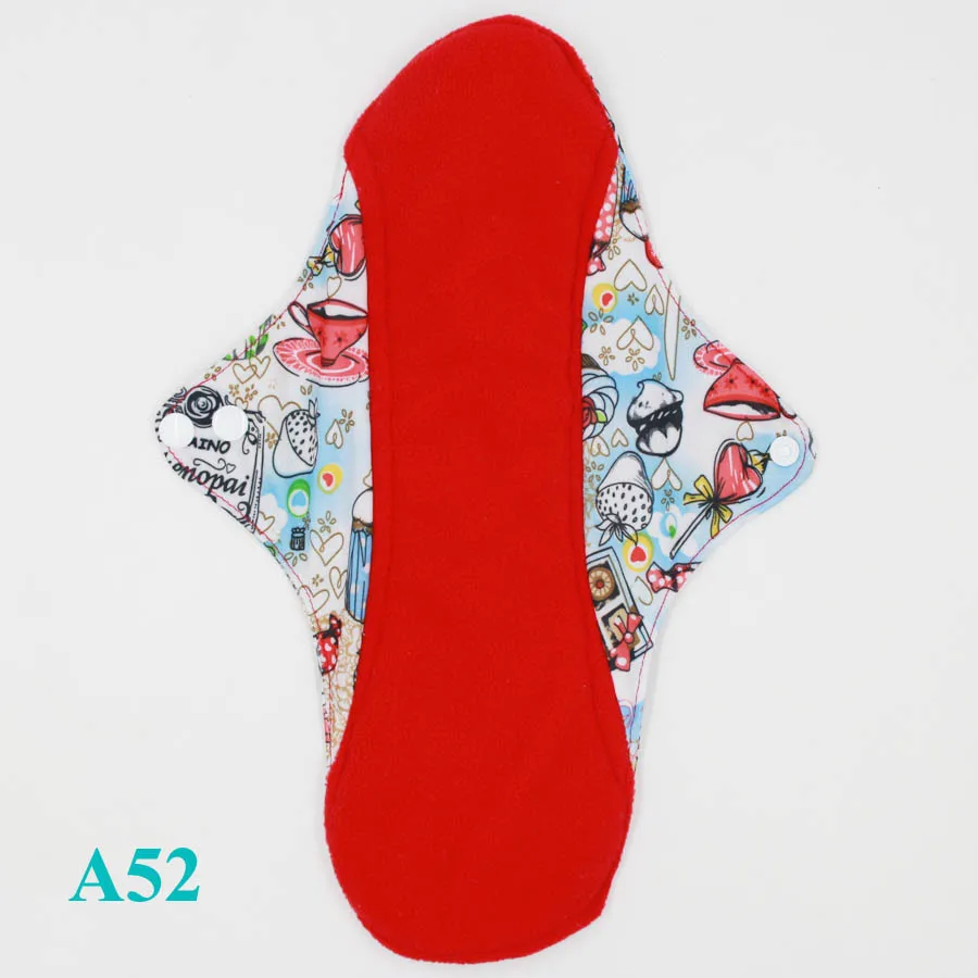 [Usurpon] 1 шт. менструальная чаша красная микрофлисовая внутренняя ткань санитарная салфетка прокладка для трусов и восстанавливаемая менструальная чаша для ночи 330 мм - Цвет: A52