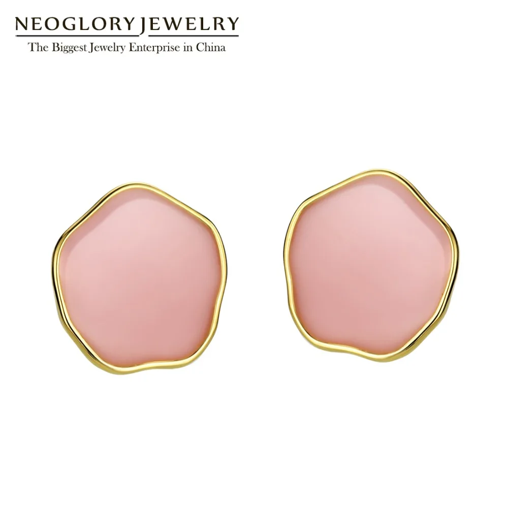 Модные серьги Neoglory лакированные эмалевые в стиле бохо клипсы с надписью Love