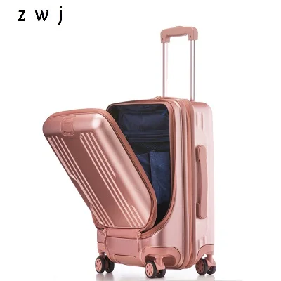 20 дюймов обувь для мужчин и женщин бизнес-чемодан ноутбука spinner компьютер прокатки дорожная сумка - Цвет: pink