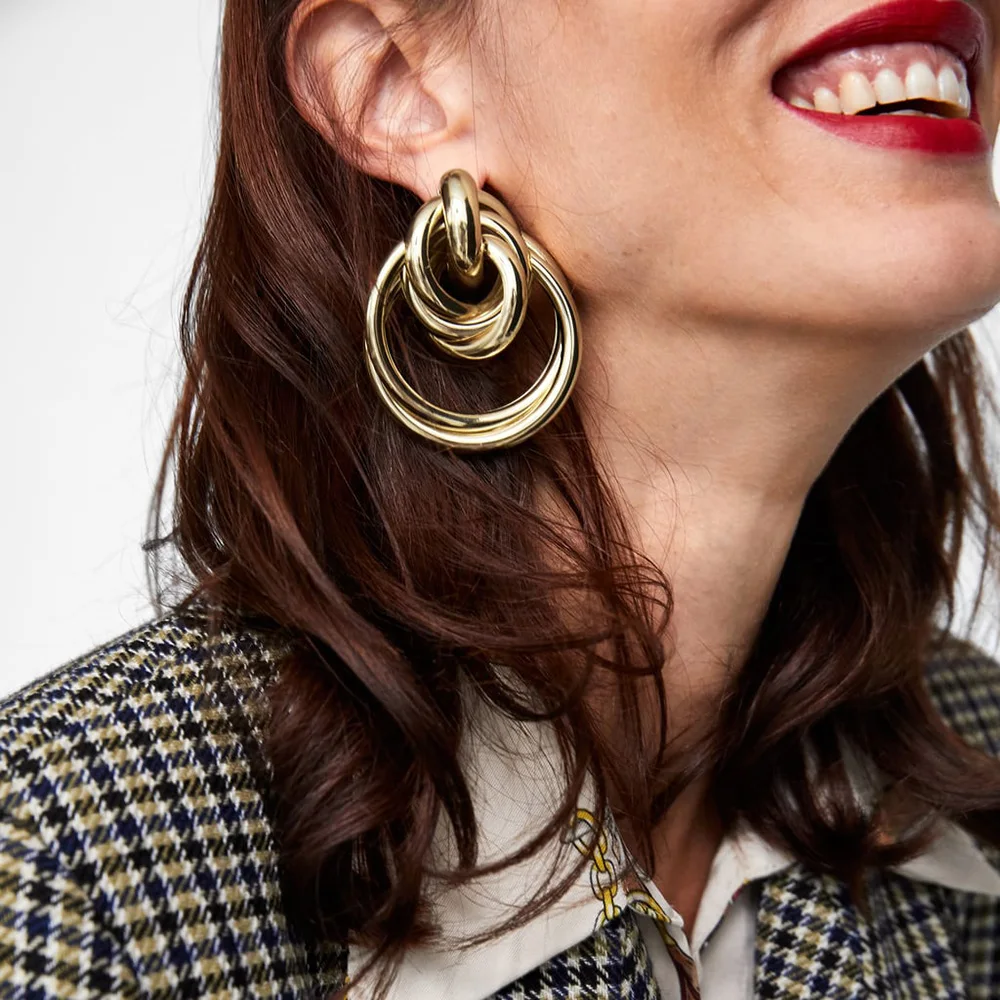 

Miwens 2019 New Fashion Vintage Charm Geometric Metal Big Dangle Drop Earrings for Women Party Gifts Jewelry
