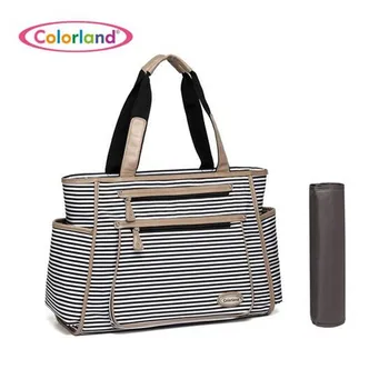 

Colorland New Diaper Bag For Mom Stripe Nappy Bag Durable Baby Bags For Stroller Baby Changing Bag Bolso Maternidad Tote 2017