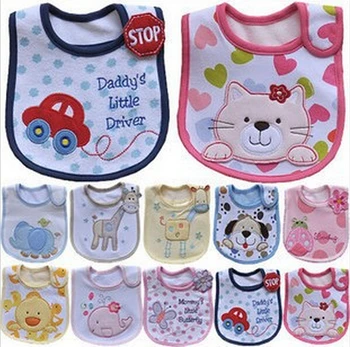 Lovely Cute Cartoon Pattern Toddler Baby Waterproof Saliva Towel Cotton Baby Boys girls Bibs 5KS01