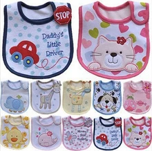 Lovely Cute Cartoon Pattern Toddler Baby Waterproof Saliva Towel Cotton Baby Boys girls Bibs 5KS01