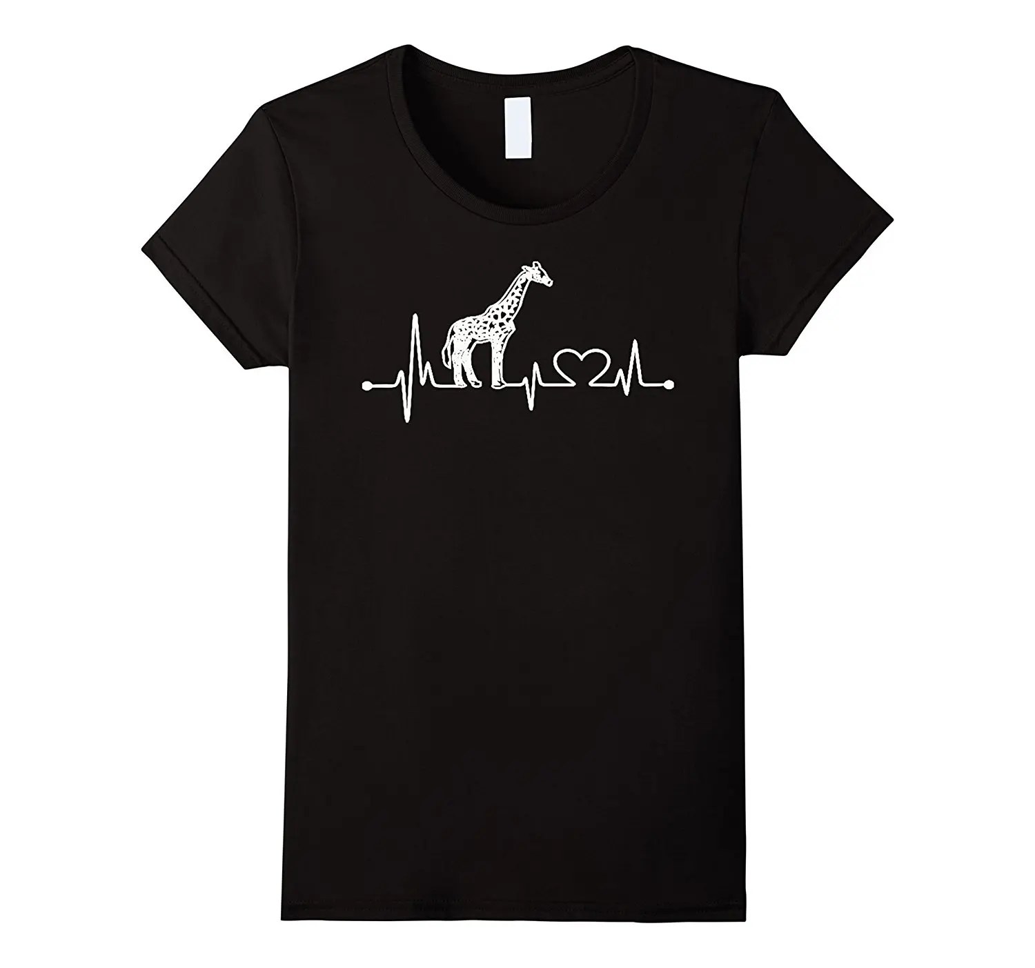 

Giraffe Heartbeat Shirt - Giraffe Love T Shirt Short Sleeve T-Shirt Funny Print Tee O-Neck Tee Shirt Tee