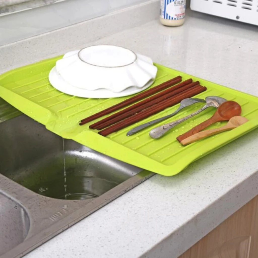 Worktop Storage Trays Draining Board Kitchen Plastic Dish Drainer Tray Drying Rack PP Storage Vegetable Tableware Drain Trays