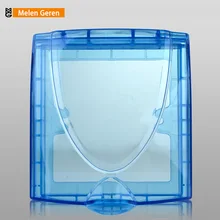 Bathroom Wall Switch Flip Cap Splash Box Proof Waterproof Cover Case For Smart Home Switch Socket Waterproof Box 86 Type Blue