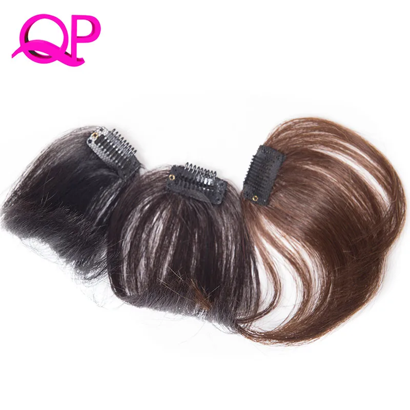 Qphair спереди на накладная челка коричневый черный цвет одна деталь только бахрома синтетические накладные волосы накладная челка