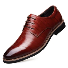 Dropshipping Black Lace Up Men Genuine Leather Men Wedding Brogue Formal Dress Shoes Party Office Brown Oxford Shoes DB0114 northmarch italian lace up men genuine leather men wedding brogue formal dress business party office black oxford shoes scarpe