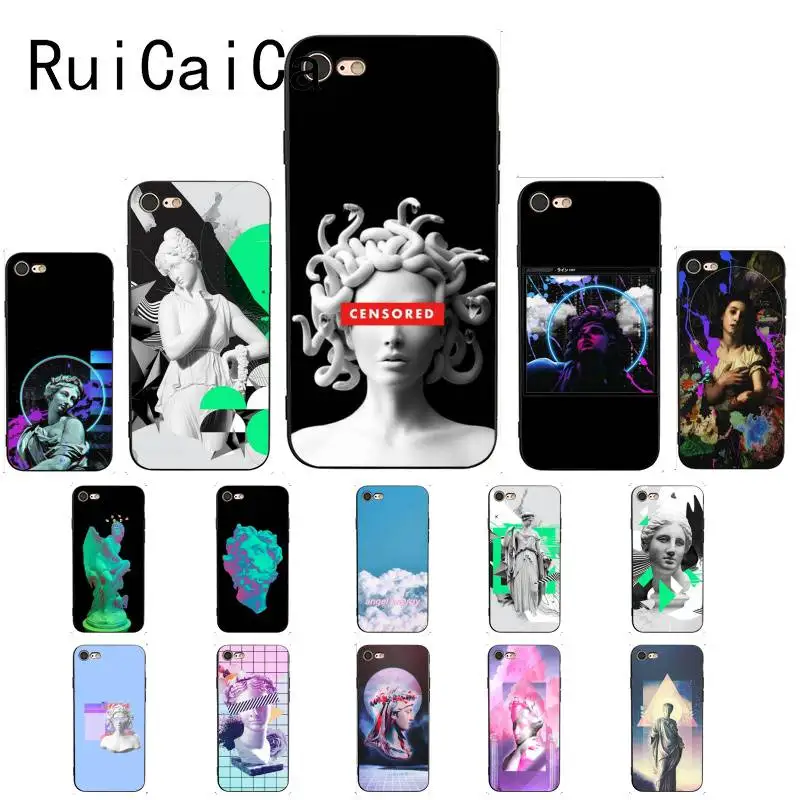 Ruicaica Медуза Давид статуя альтернатива Мода арт красочный милый чехол для iPhone 5 5Sx 6