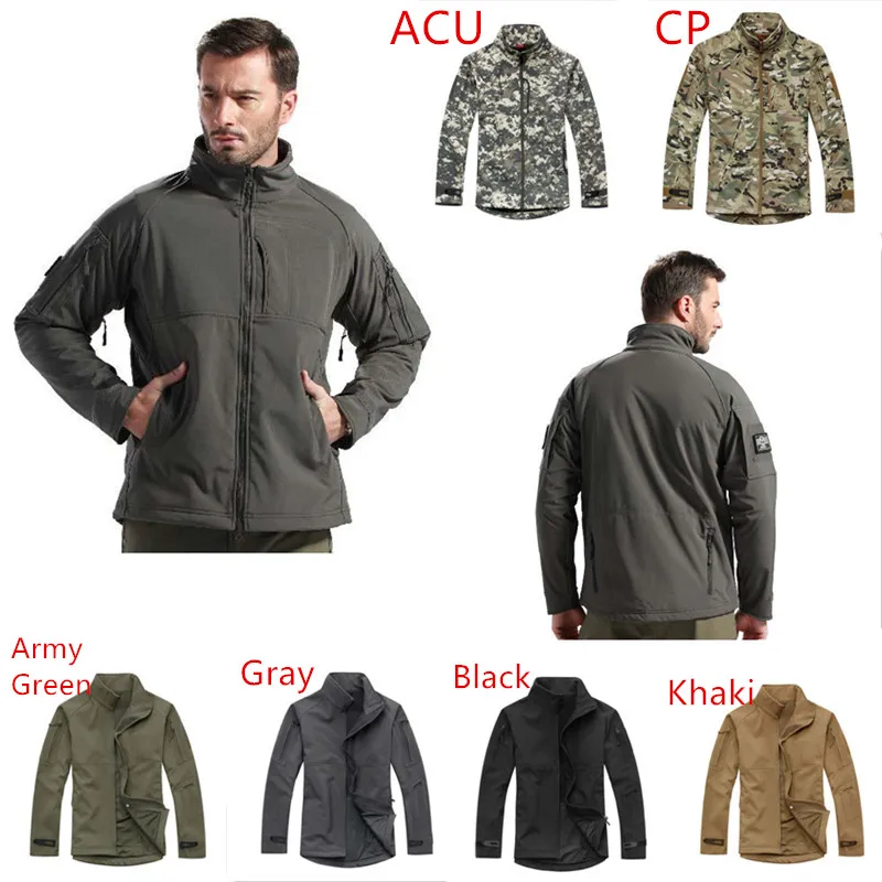 

Men's Tactical Hunting Waterproof Windproof Jacket Soft shell with Fleece Lining Multicam Breathable Commander Softshell Jacket