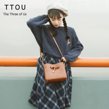 

TTOU Women Vintage Style Shoulder Bag Mini Crosssbody Bag PU Leather Casual Messenger Bag Female Belt Decoration Flap Bag