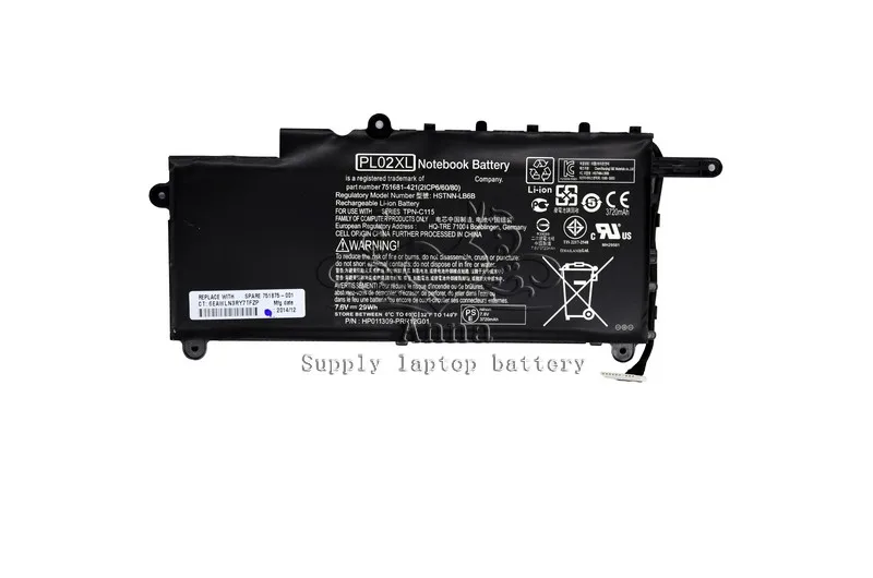 JIGU 751875-001 HSTNN-LB6B PL02XL аккумулятор для ноутбука hp для павильона 11X360 серии 11-n015tu X360(G4W67PA