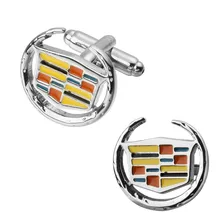 A pair of high quality brass material circle Cadillac form cufflinks fashion men’s shirts cufflinks sculpture