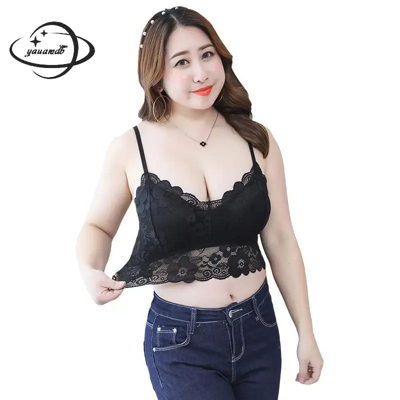 Yaumadb женский топ на бретелях лето 2018 2xl-3xl кружевные женские футболки бюстгальтер