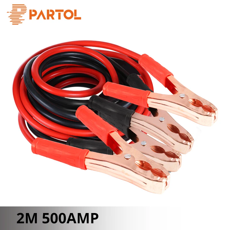 Patrol 2 M 500AMP batería de coche Jump Booster Cable salto de emergencia de arranque conduce para Van SUV de doble punta con pinzas