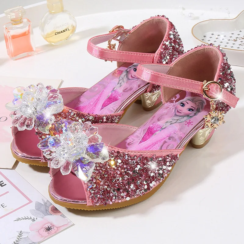  Disney children's high heels sandals summer new girls princess casual shoes baby cartoon Elsa froze