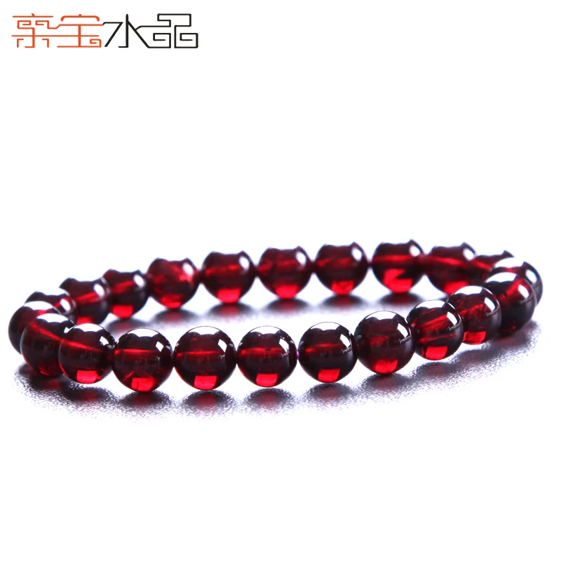 Crystal natural wine rose garnet bracelet female fashion moist