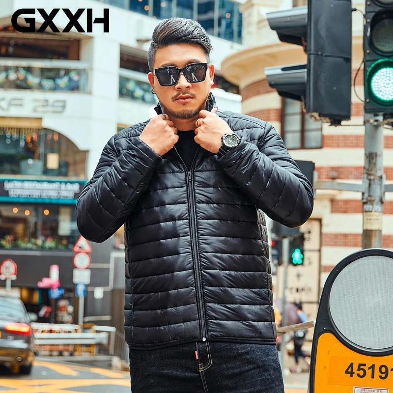 Мужская куртка с воротником стойкой однотонная парка азиатского размера XXL 7XL