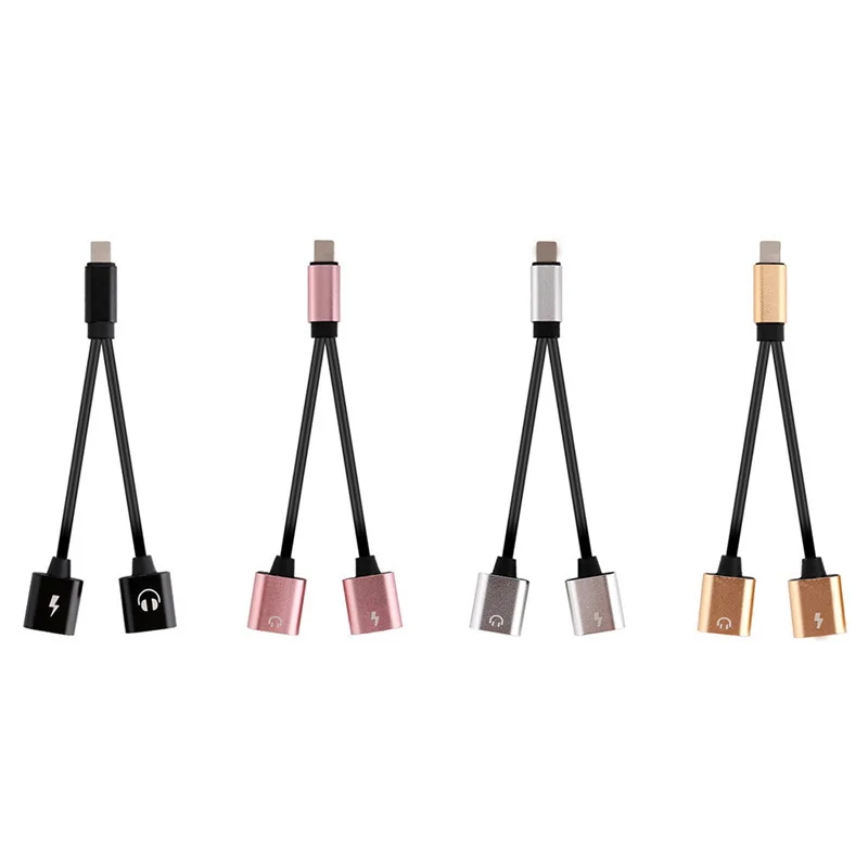 2 in 1 Headphone Adapter For iphone7/iphoneX/8/8Plus Dual USB Headphone Adapter Cable Charging & Listening Music Splitter Cord 2 in 1 Headphone Adapter For iphone7/iphoneX/8/8Plus Dual USB Headphone Adapter Cable Charging & Listening Music Splitter Cord