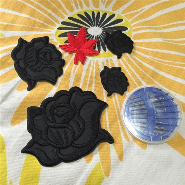 Lace Flowers Black White and Pink 3 sizes Iron on Cloth Patches - Buyers Show 5
