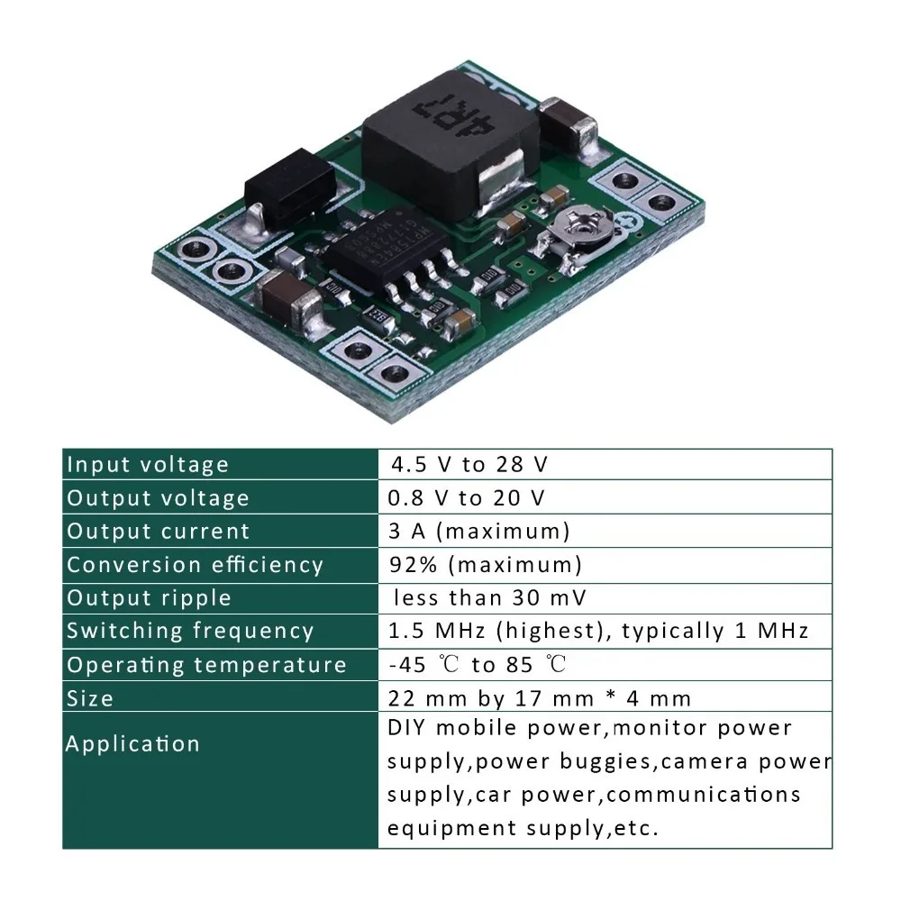 Ультра-маленький мини dc-dc Шаг вниз Питание модуль 3a Регулируемый понижающий преобразователь для Arduino заменить Lm2596 24 В до 12 в 9 v 5 v 3В