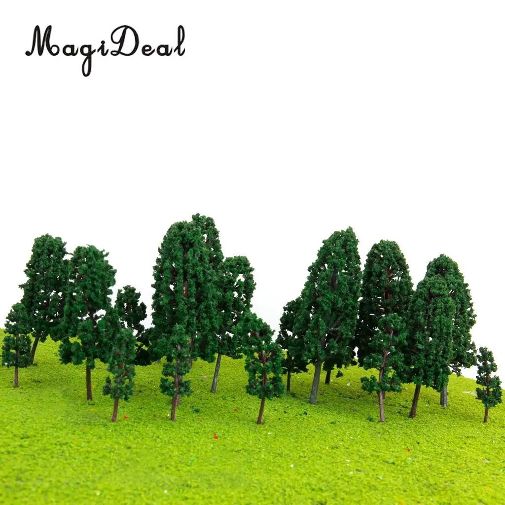 20x Pine Trees Model Train Park Street Railroad Layout Village Scenery Wargame Diorama Accs 1:100-1:300 HO N Scale