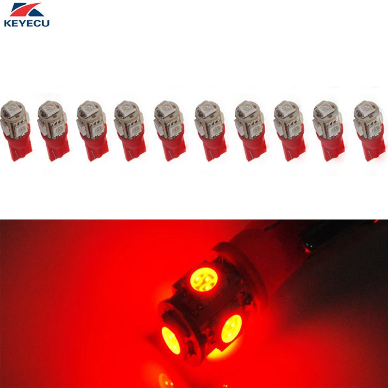 KEYECU 10 шт. T10 194 W5W 5050 5SMD светодиодные лампы для автомобиля/мотора внутренний Купол