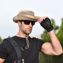 Уличная Солнцезащитная шляпа, сетчатая шляпа Boonie, прочная Регулируемая рыболовная Кепка, кепки, брендовые кепки, Модные Недорогие#3