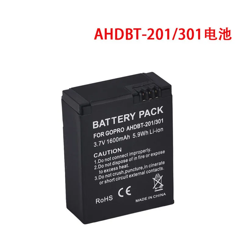 Аккумуляторная батарея AHDBY 302 AHDBT-301 3 7 V 1600mAh WH Li ion для камеры GoPro GO PRO go-pro Hero3 2 шт./лот