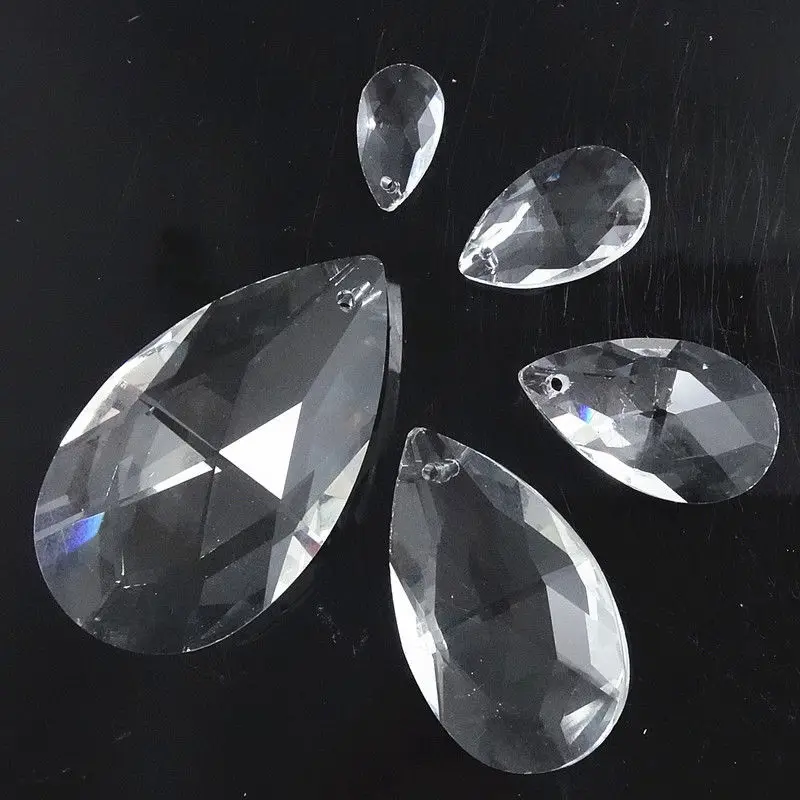 Оптовые много 5 шт граненые кристаллы в форме слезы бусины, Свободное ожерелье подвеска «сделай сам» 22 мм