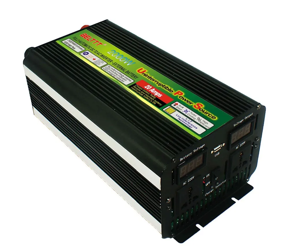 Быстрая belttt гарантия 1 год DC24V для AC220V 2000 W инвертор со встроенным аккумулятором зарядное устройство