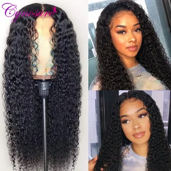 

Cynosure 13X4 Lace Front Human Hair Wigs Mongolian Kinky Curly Human Hair Wig For Black Women Remy Pre Plucked with Baby Hair