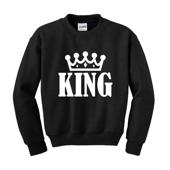 Pin on funny gifts KING Slogan Sweatshirt Funny Cute Valentines Gift Matching Couples