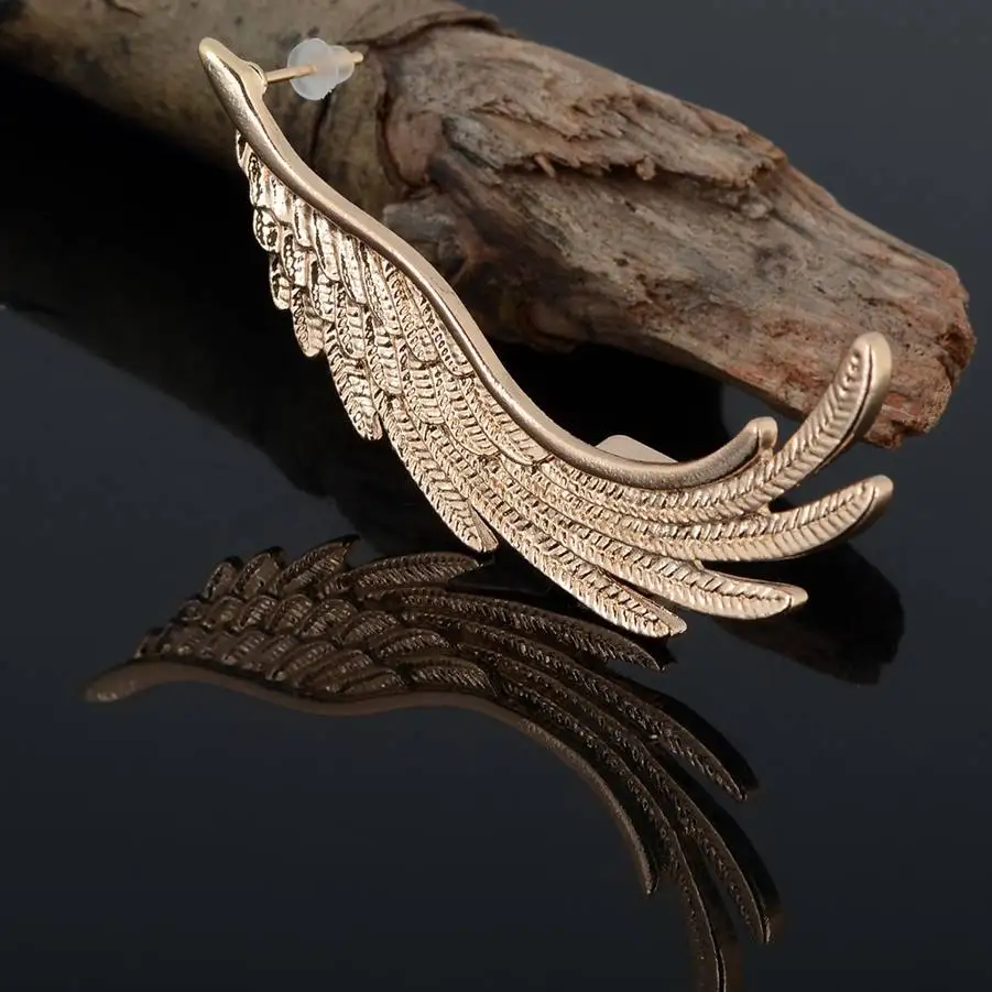 1 Piece Punk Style Left Ear Cuff Clips Lady Alloy Wing Earring Stud Jewelry
