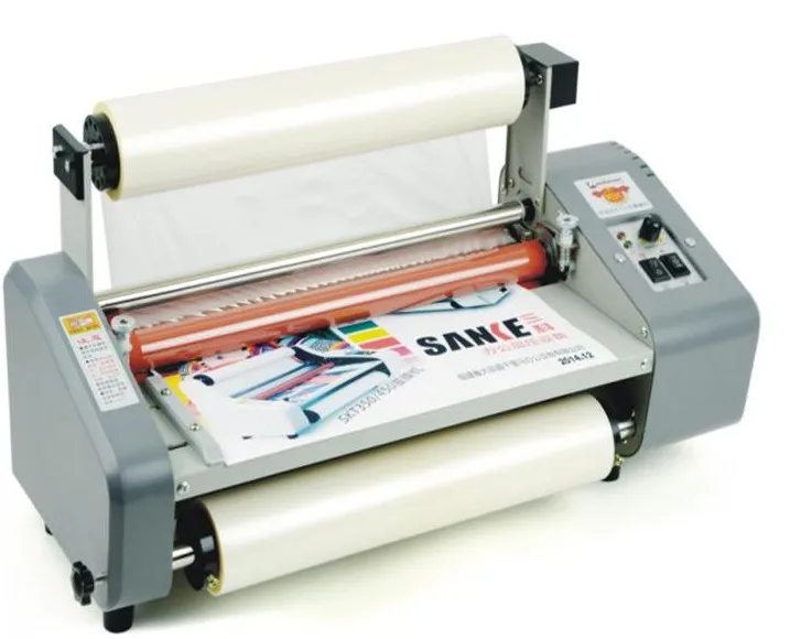 13inch Laminator 220V 500W Four Rollers Hot Roll Laminating Machine + 2 rolls film free