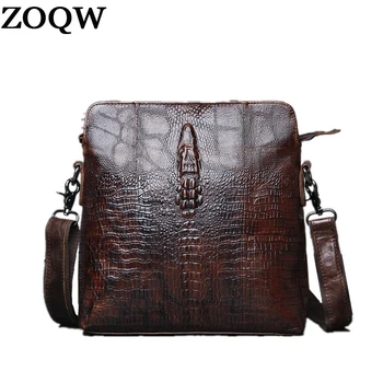 

Hot Sale 2018 New Brand Genuine Leather Men Messenger Bag Design Crocodile Handbag Shoulder Casual Clutch Men Tote Bag MB0071