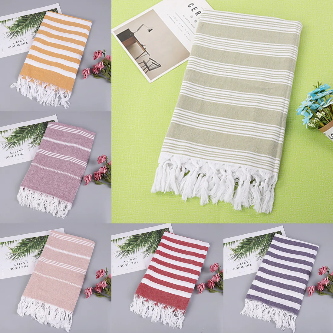 Турецкое стильное модное Полосатое тонкое полотенце для ванны из хлопка пляжное полотенце с кисточками одеяло для пикника коврик гобелен 100*180 см